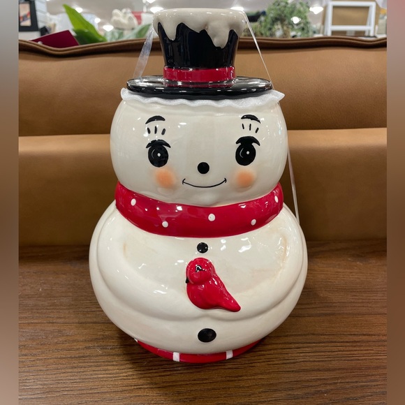 New Johanna Parker Snowman Cookie Jar - Picture 1 of 5